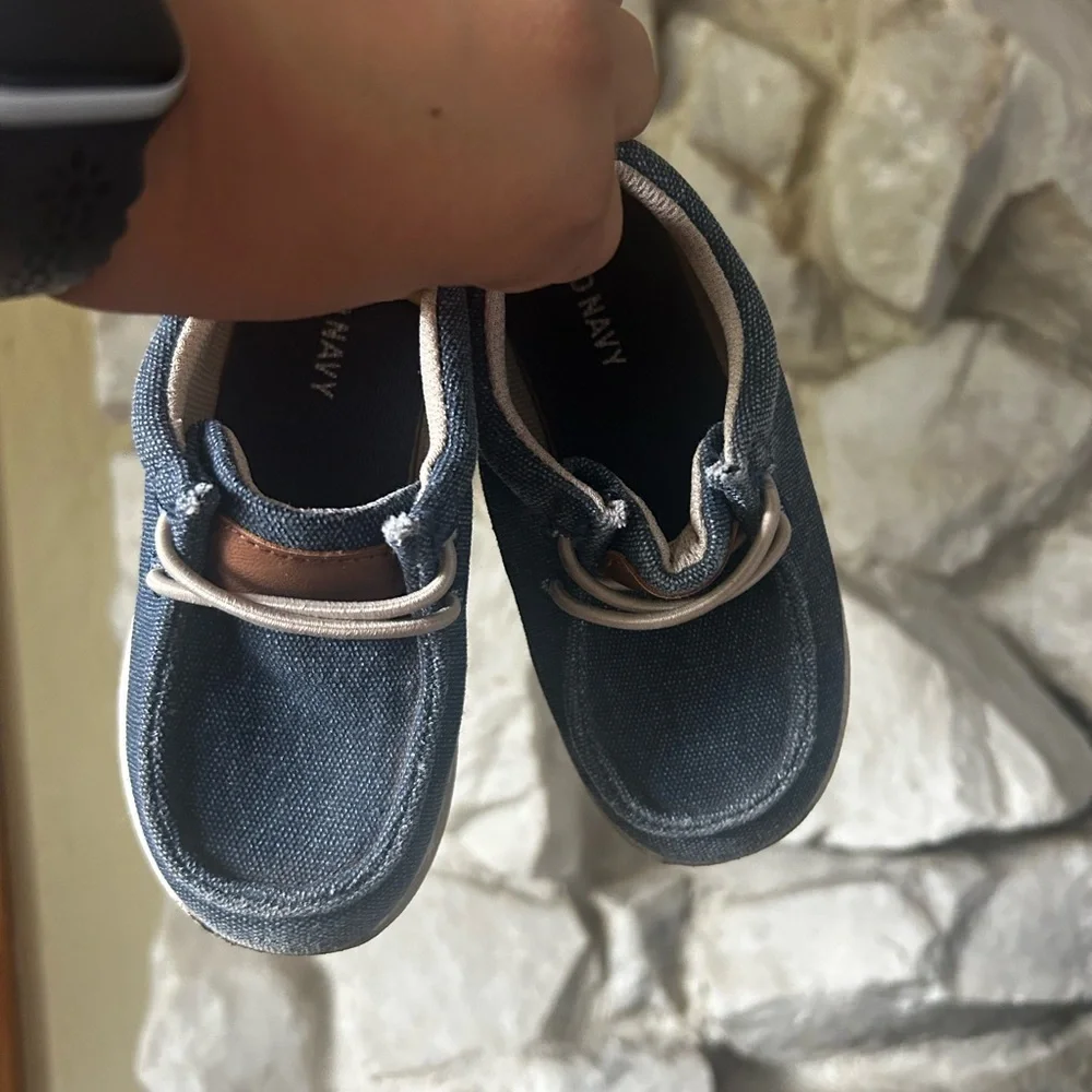 BOGO free Old Navy Kids Denim Moccasins with Brown Accents
